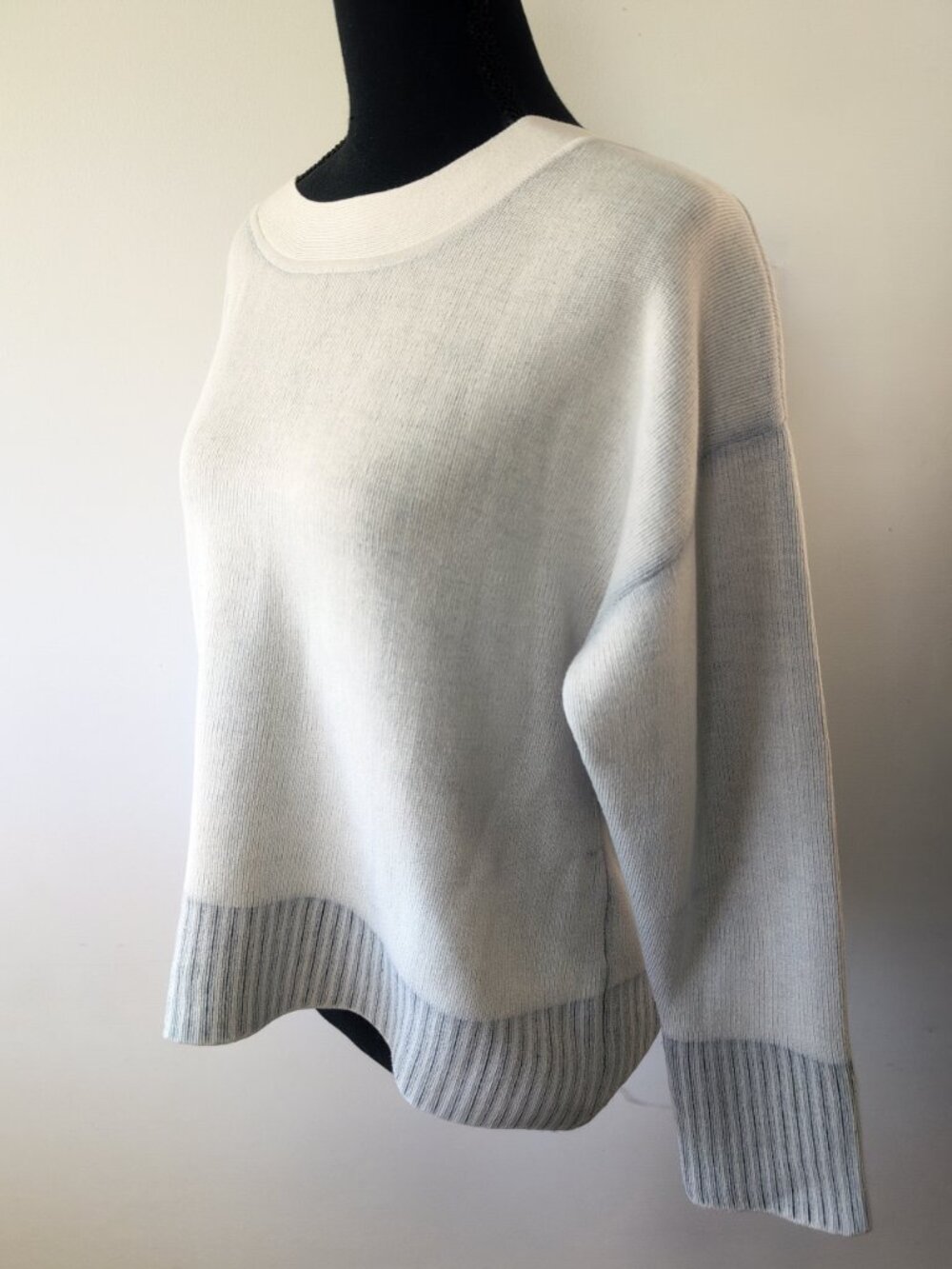 3.1 Phillip Lim Ivory Silk Knit Sweater Womens Oversized Boxy Minimalist Top